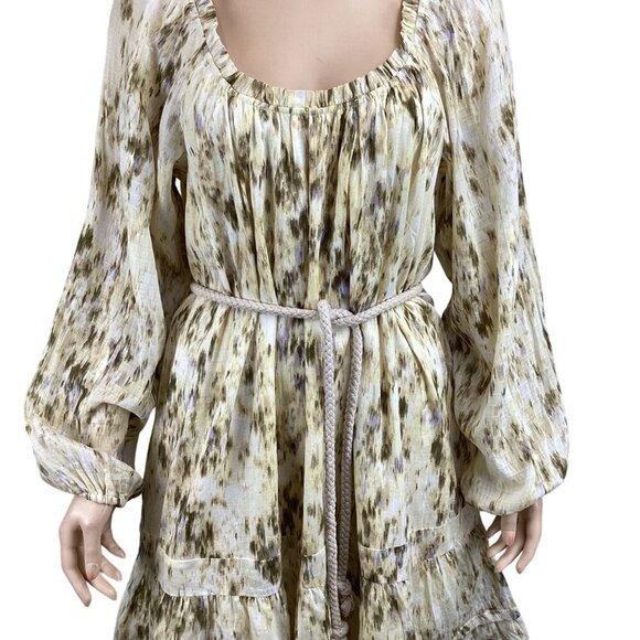 Sam Edelman Rainey Ruffle Mini Dress Size Medium Boho Puff Sleeve - Picture 8 of 9